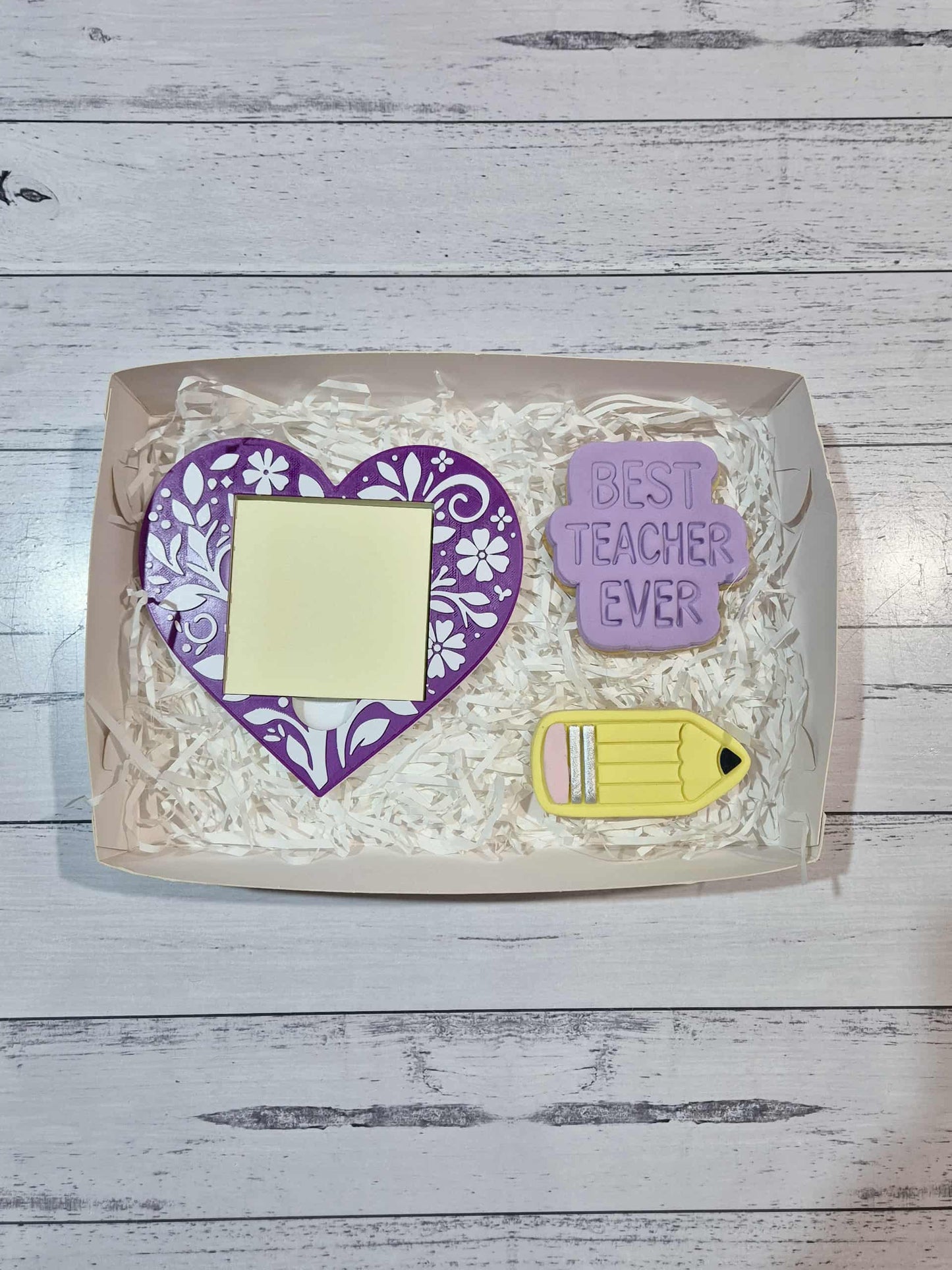 Floral Heart Sticky Note Holder Cookie Set