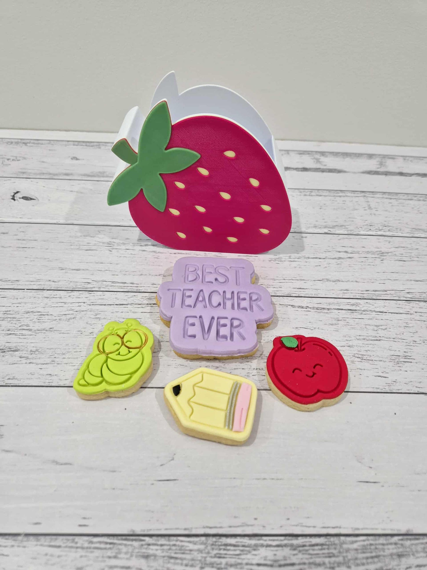 Strawberry Pen Holder Cookie Set
