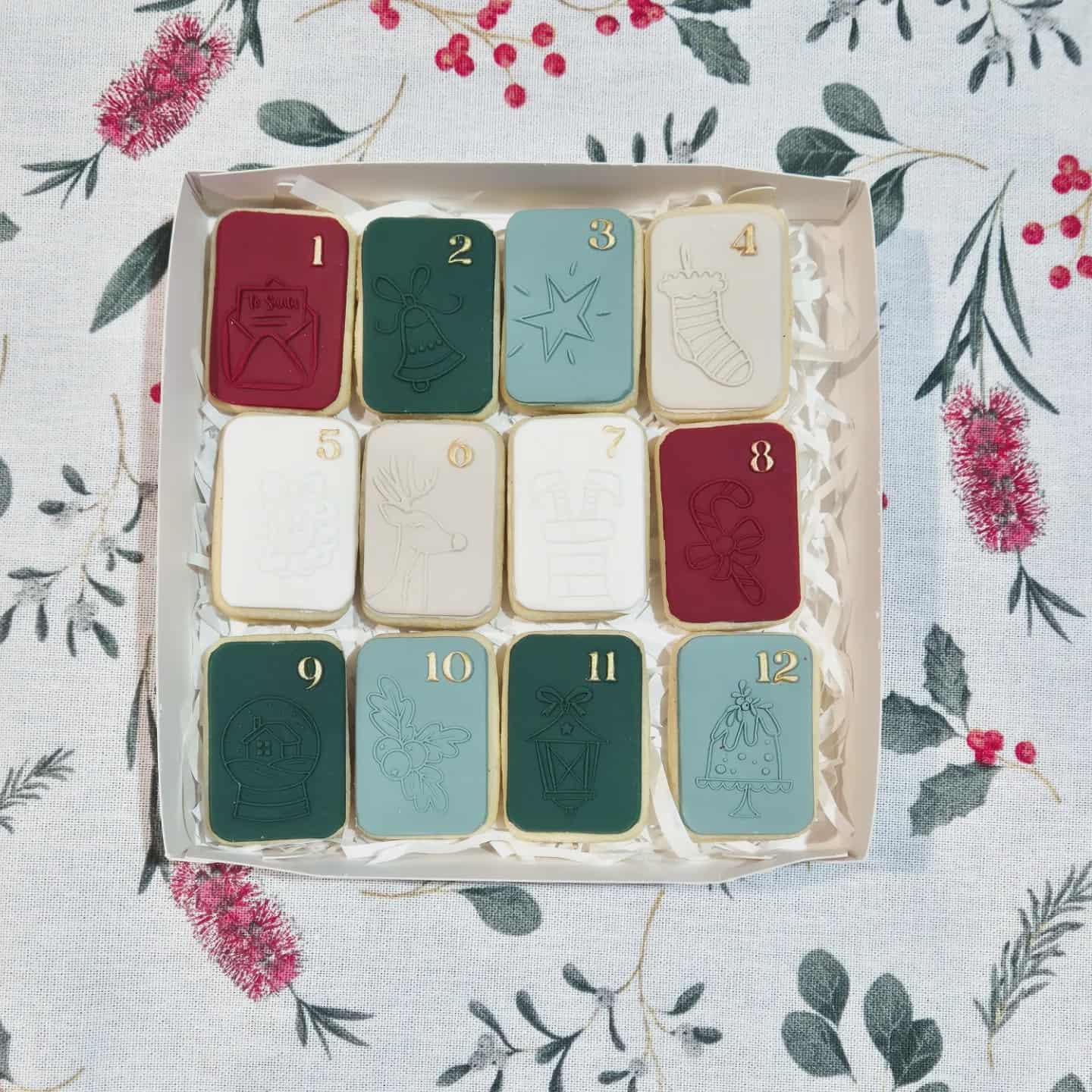 Assorted Christmas Design 12 day Countdown Cookies