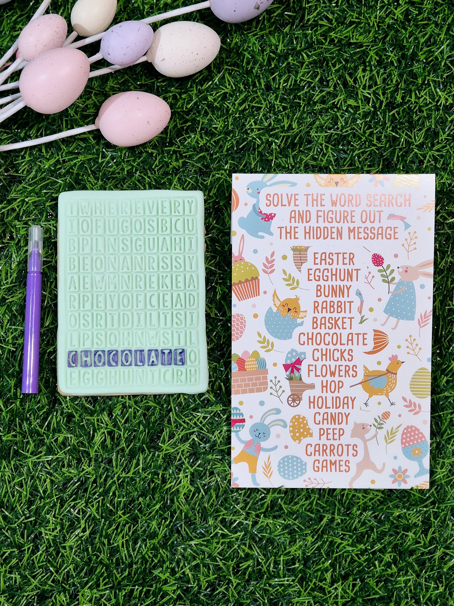 Easter Word Search Cookie