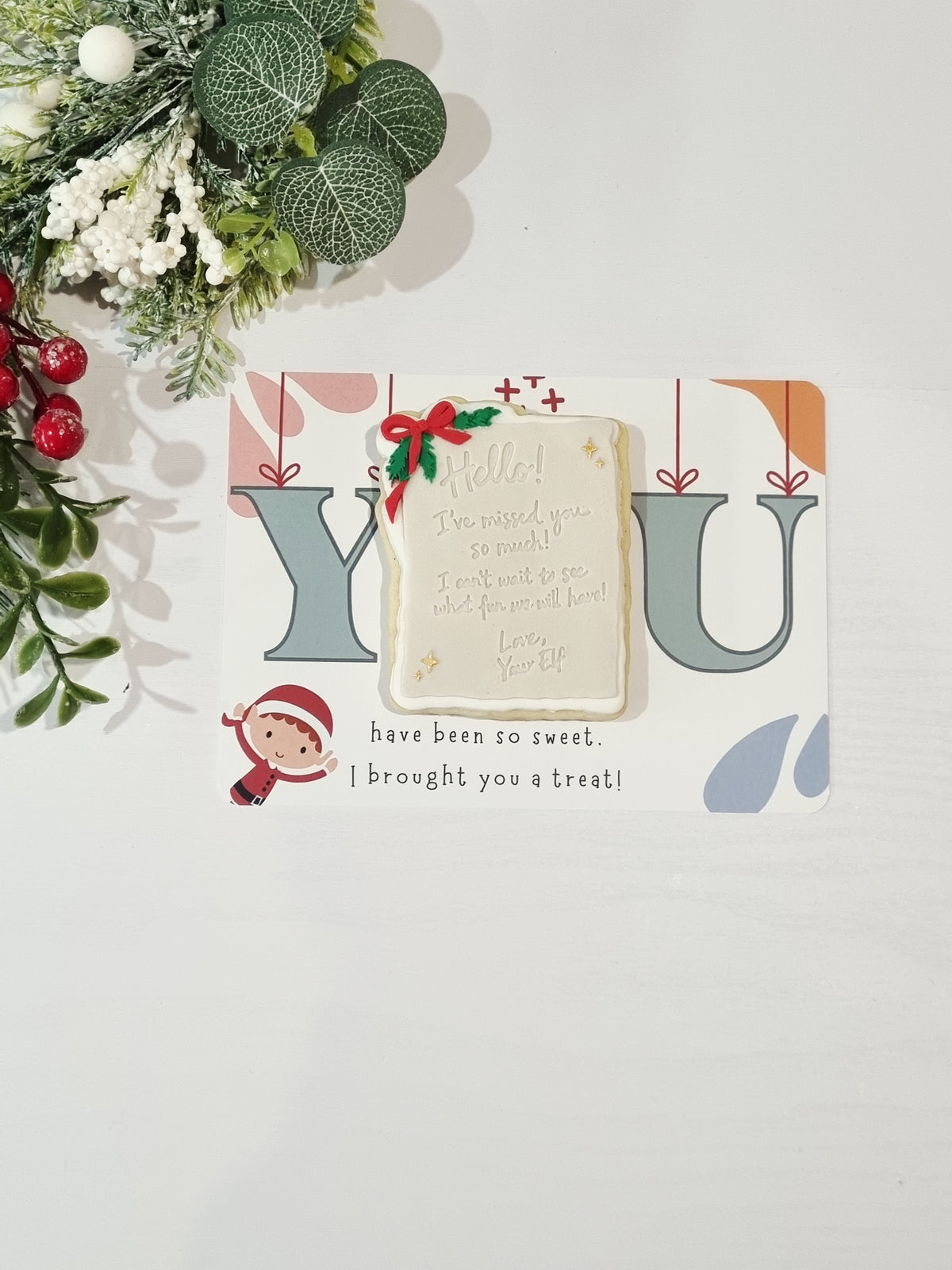 **ELF IDEA** Individual Elf letter Cookie Card