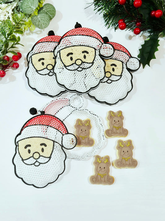 3d Printed Santa Tree Hanger filled with Mini Reindeer Cookies