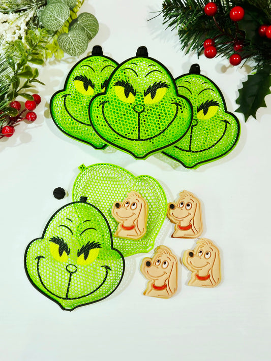 3d Printed Grinch Tree Hanger filled with Mini Max Cookies