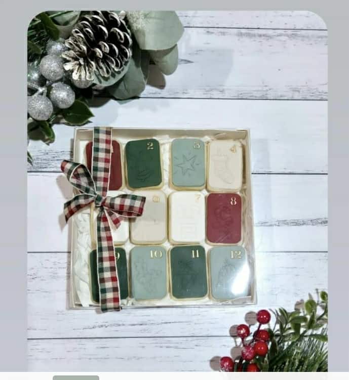 Assorted Christmas Design 12 day Countdown Cookies