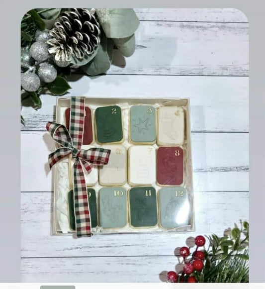 Assorted Christmas Design 12 day Countdown Cookies