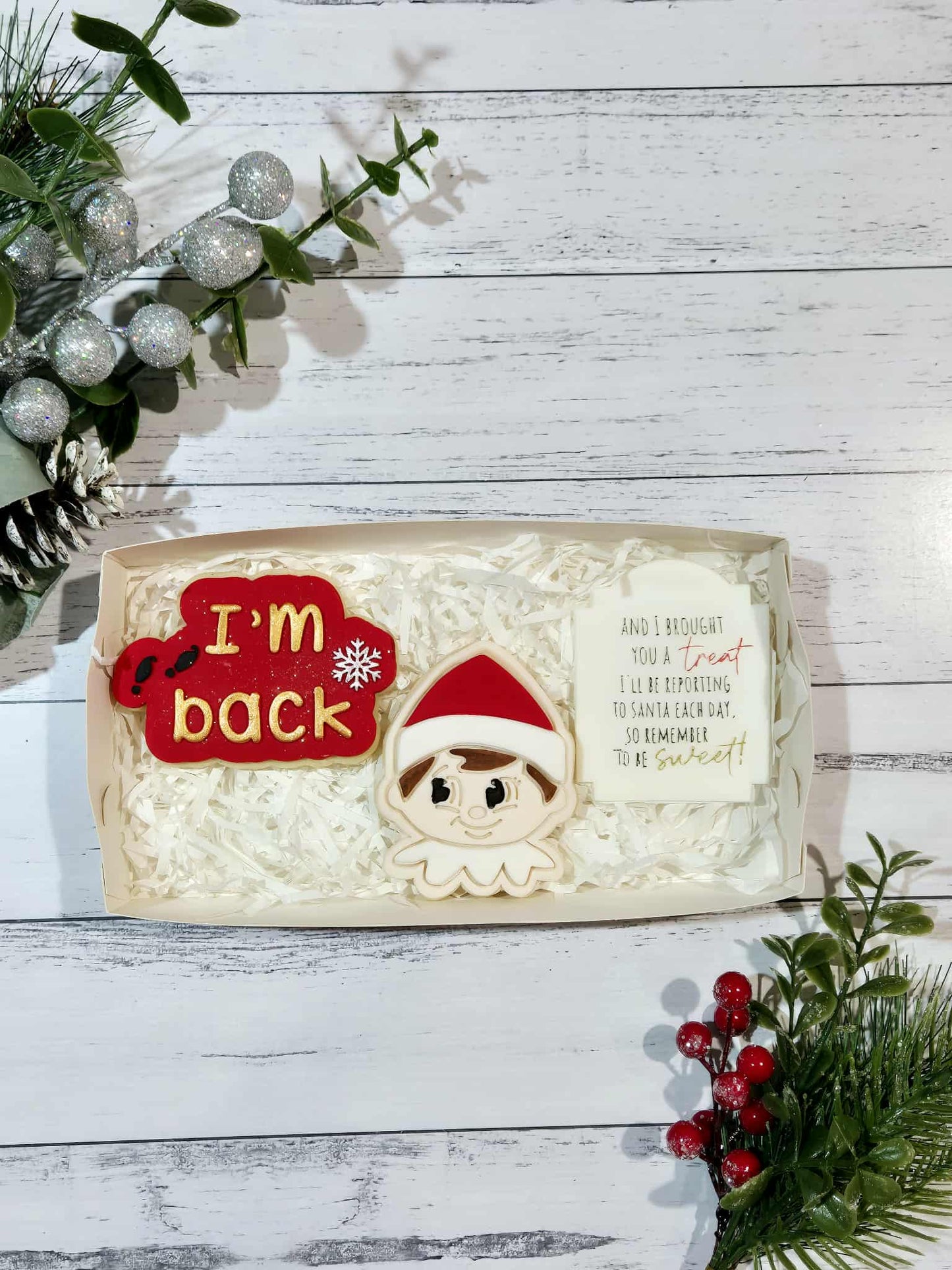 **ELF IDEA** 'I'm Back' Elf Cookie Set