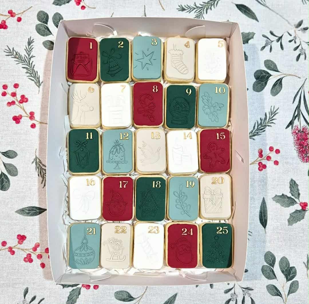 Assorted Christmas Design 25 day Countdown Cookies