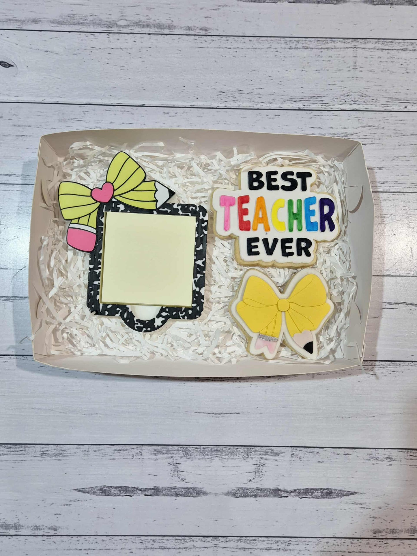 Pencil Bow Sticky Note Holder Cookie Set
