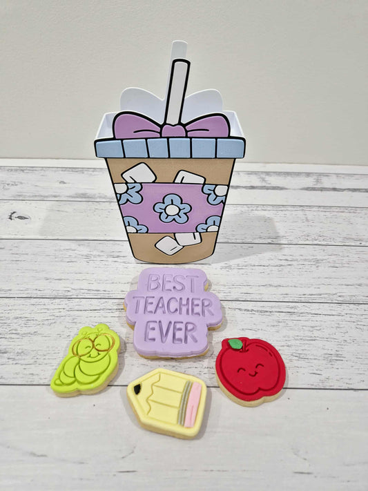 Iced Coffee Pen Holder Cookie Set