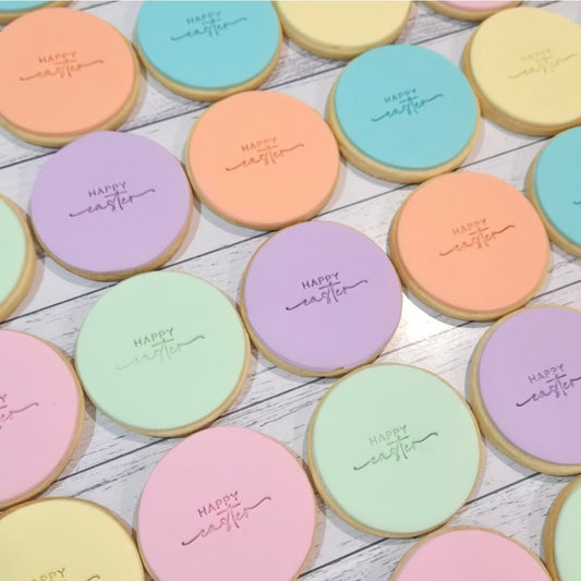 Pastel Happy Easter Cookies