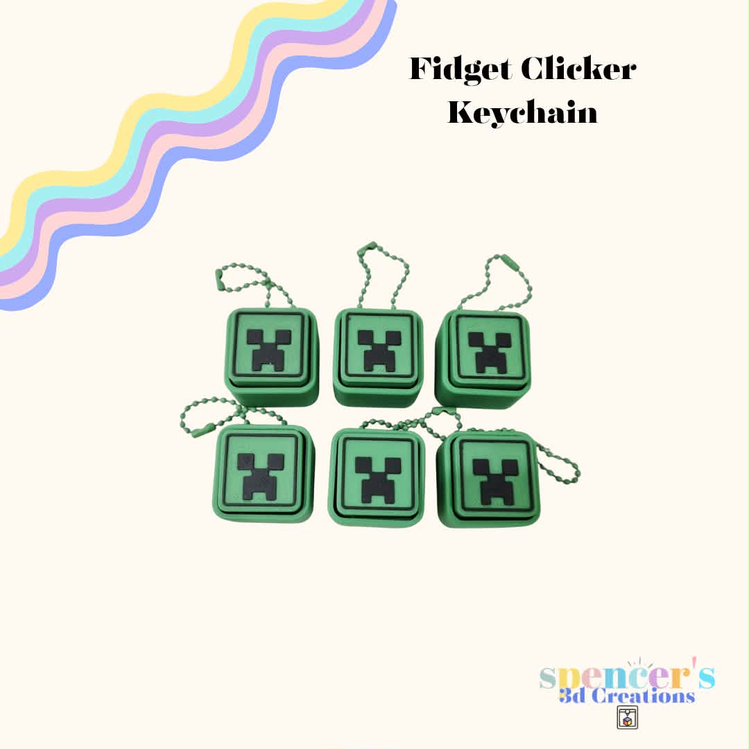 Creeper Fidget Clicker Keychain