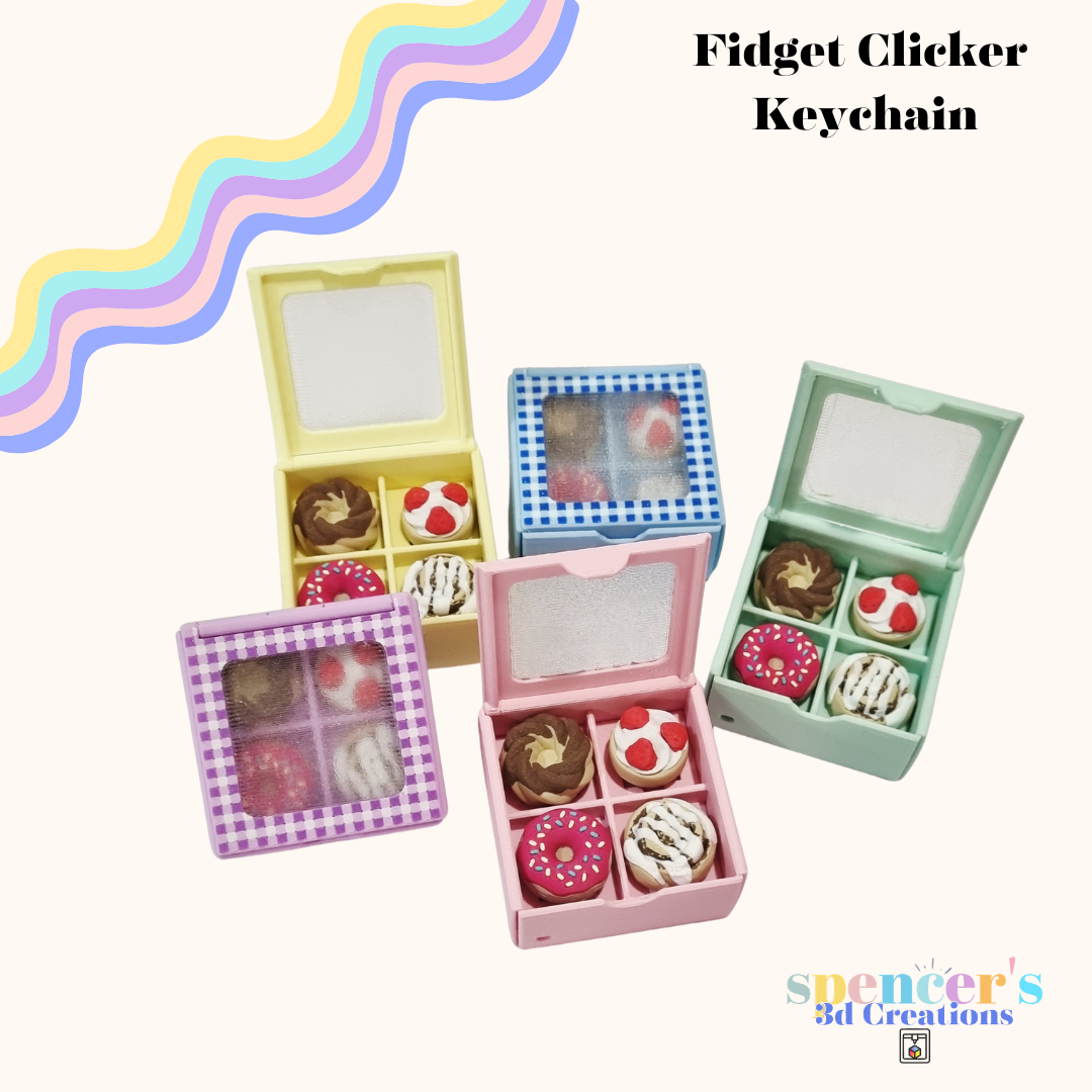 Bakery Box Fidget Clicker Keychain