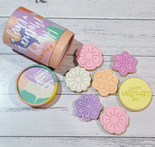 Cylinder of Mini Flower Cookies