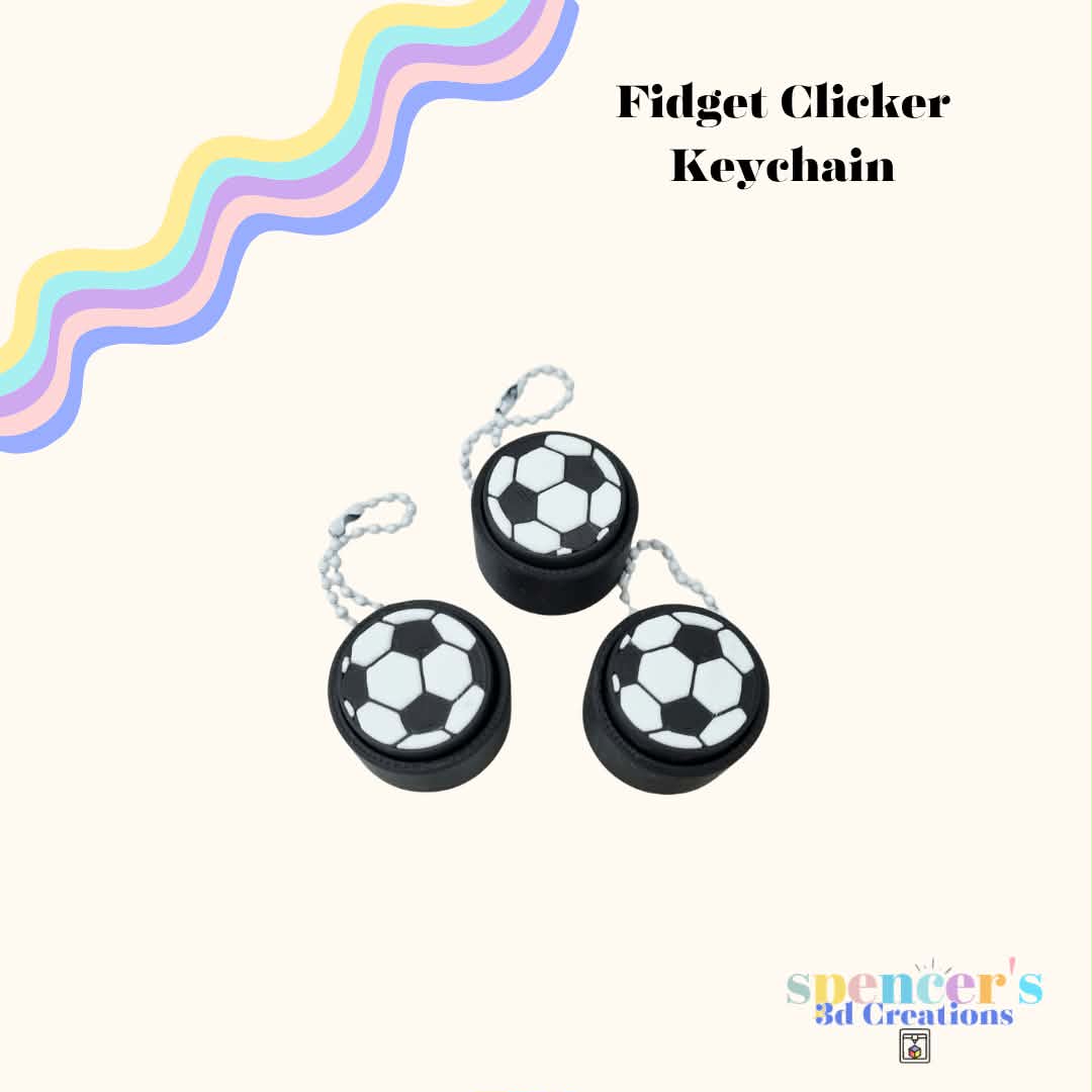 Soccer Ball Fidget Clicker Keychain