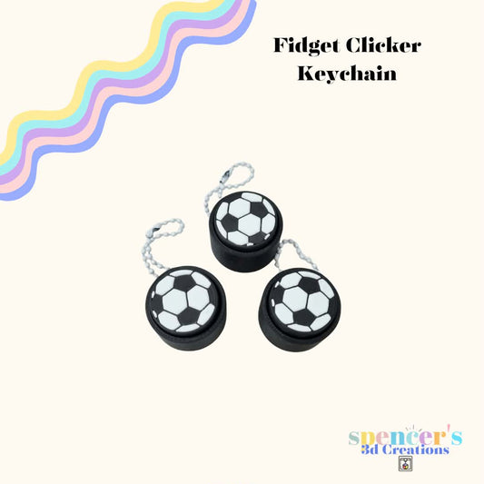 Soccer Ball Fidget Clicker Keychain