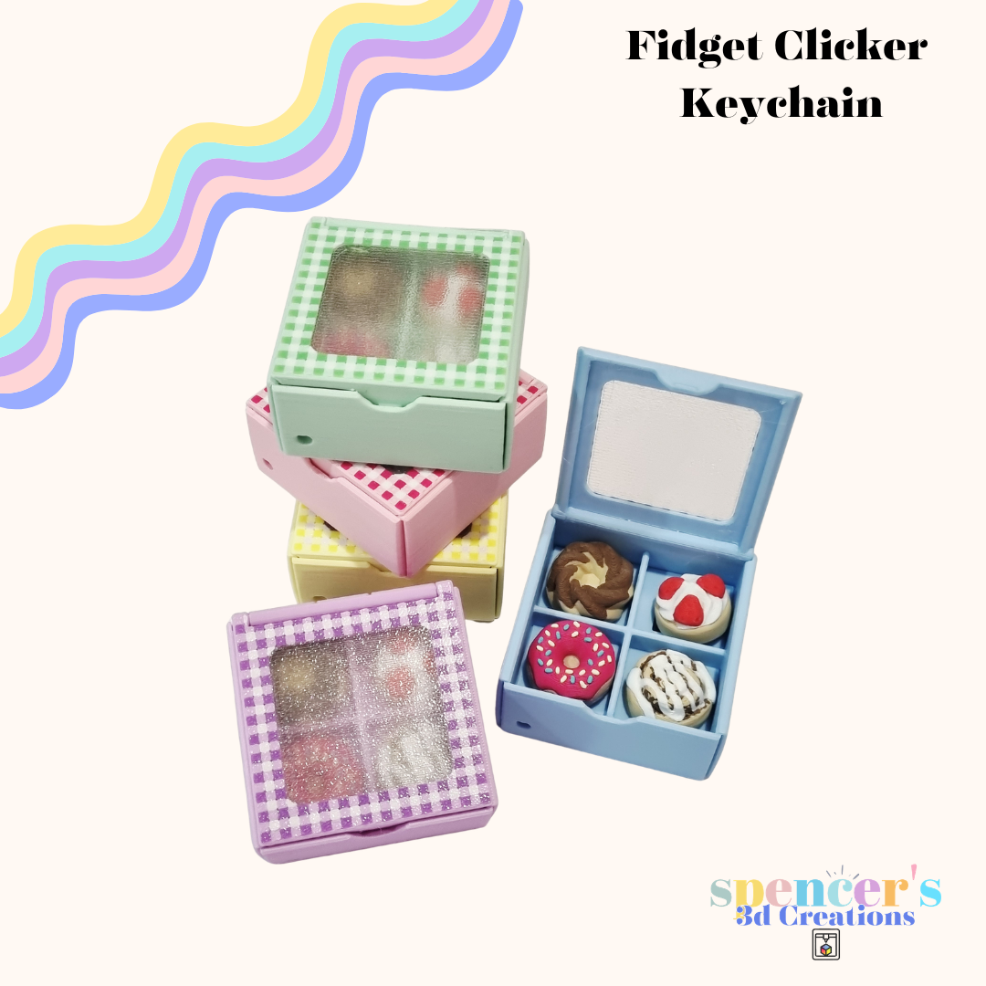 Bakery Box Fidget Clicker Keychain