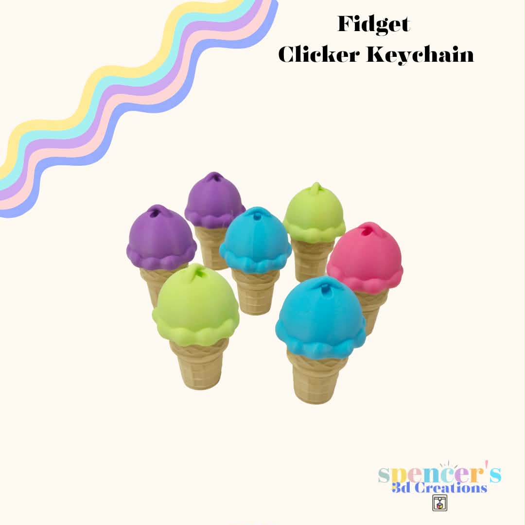 Icecream Fidget Clicker Keychain