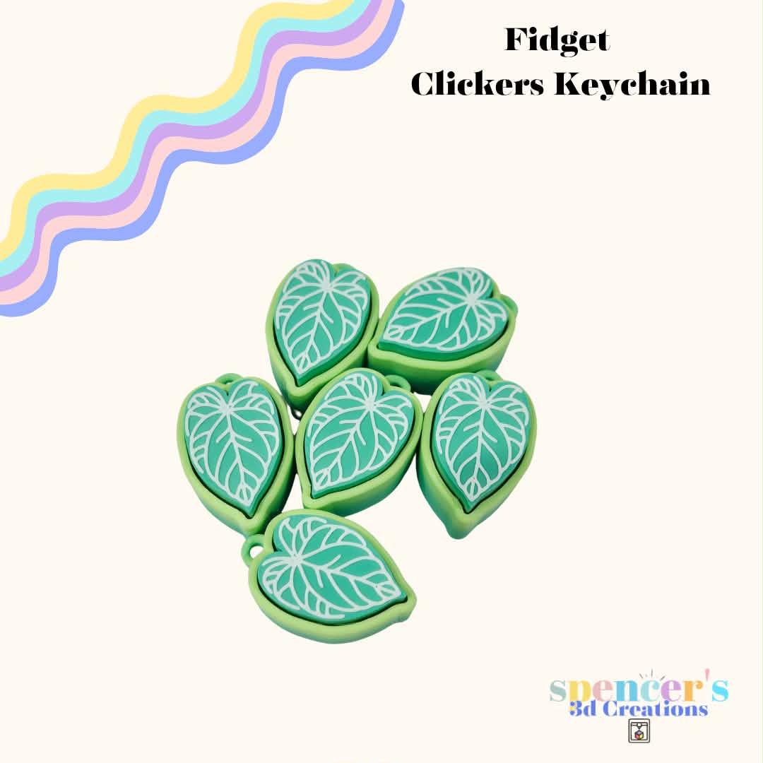 Leaf Fidget Clicker Keychain