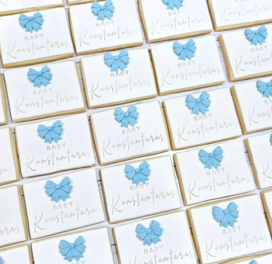 Baby Shower Cookies with Coloured Bow