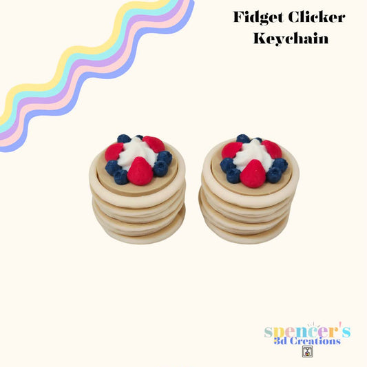 Pancake Stack Fidget Clicker Keychain