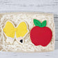 Pencil bow and Apple - 2 Cookie set