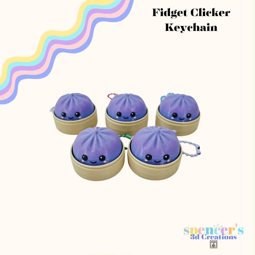 Dumpling Fidget Clicker Keychain